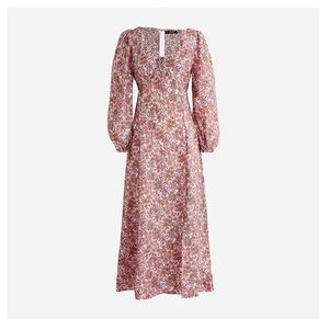 NWT J.CREW Sweetheart long-sleeve midi dress in fête floral